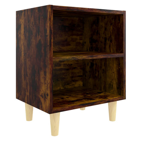 Bed Cabinet With Solid Wood Legs 40X30X50 Cm