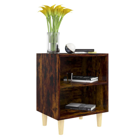 Bed Cabinet With Solid Wood Legs 40X30X50 Cm