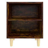 Bed Cabinet With Solid Wood Legs 40X30X50 Cm