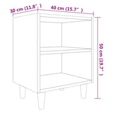 Bed Cabinet With Solid Wood Legs 40X30X50 Cm