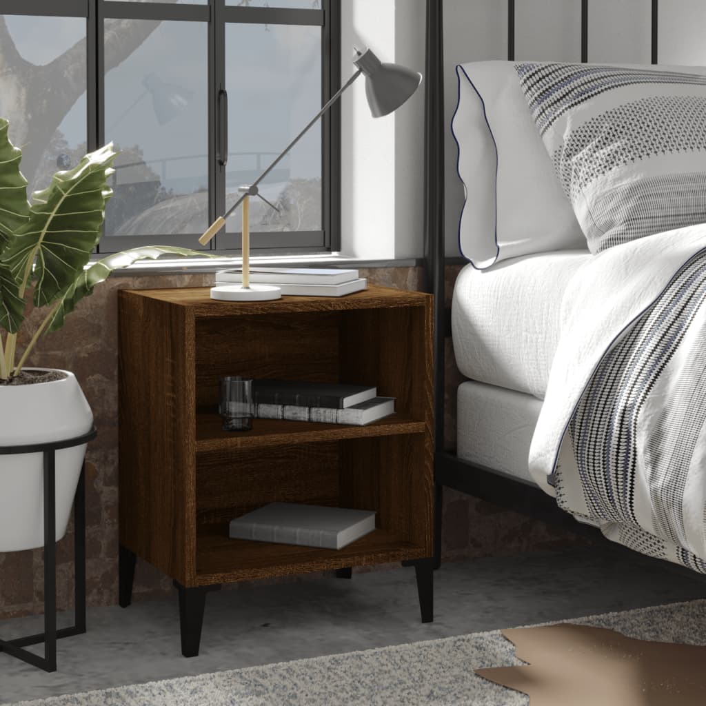 Bed Cabinet With Metal Legs 40X30X50 Cm