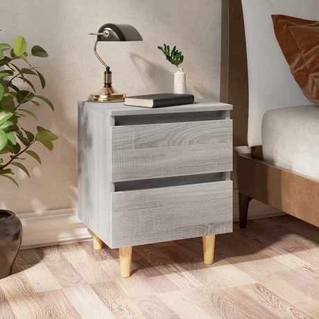 Bed Cabinet With Solid Pinewood Legs 40X35X50 Cm