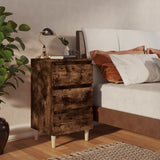 Bed Cabinets & Solid Wood Legs 2 Pcs 40X35X69 Cm