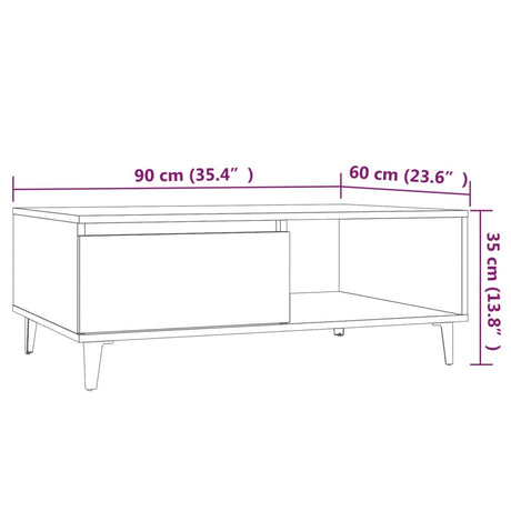 Coffee Table 90X60X35 Cm Engineered Wood