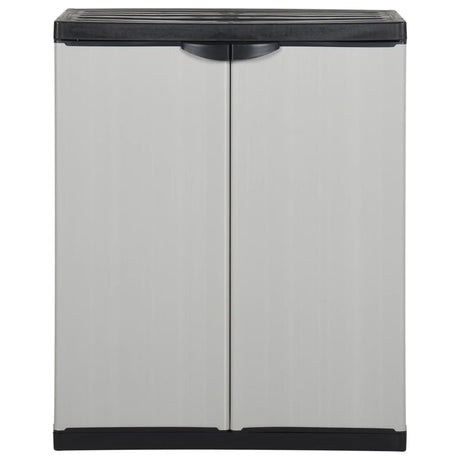 Garden Storage Cabinet With 1 Shelf Grey And Black 68X40X85 Cm