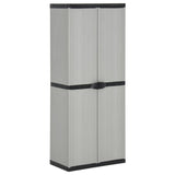 Garden Storage Cabinet With 3 Shelves Grey&Black 68X40X168 Cm