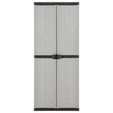 Garden Storage Cabinet With 3 Shelves Grey&Black 68X40X168 Cm