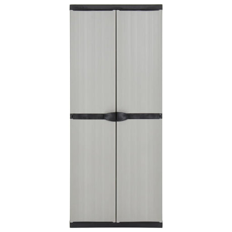 Garden Storage Cabinet With 3 Shelves Grey&Black 68X40X168 Cm