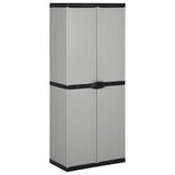 Garden Storage Cabinet With 3 Shelves Grey&Black 68X40X168 Cm