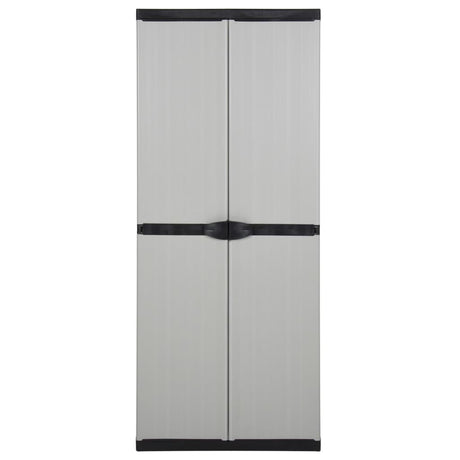 Garden Storage Cabinet With 3 Shelves Grey&Black 68X40X168 Cm