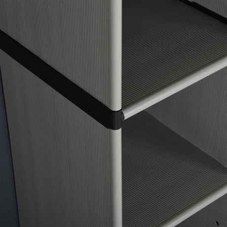 Garden Storage Cabinet With 3 Shelves Grey&Black 68X40X168 Cm