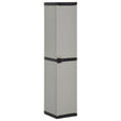 Garden Storage Cabinet With 3 Shelves Grey & Black 34X40X168 Cm