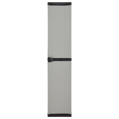 Garden Storage Cabinet With 3 Shelves Grey & Black 34X40X168 Cm