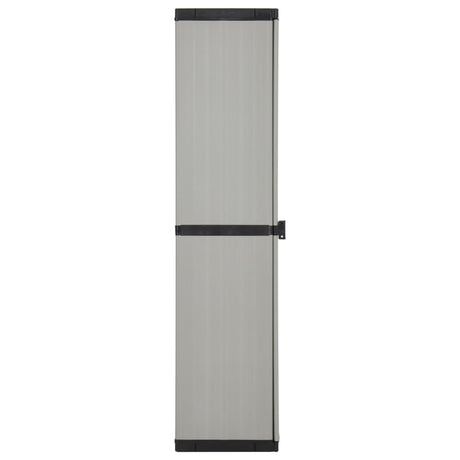 Garden Storage Cabinet With 3 Shelves Grey & Black 34X40X168 Cm