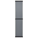 Garden Storage Cabinet With 3 Shelves Grey & Black 34X40X168 Cm