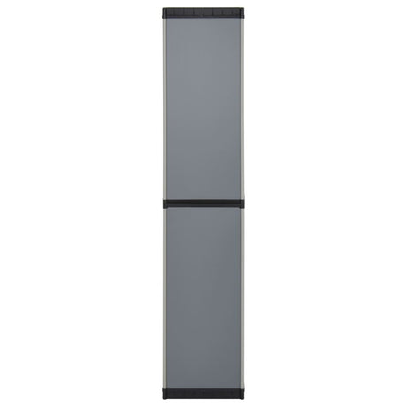 Garden Storage Cabinet With 3 Shelves Grey & Black 34X40X168 Cm