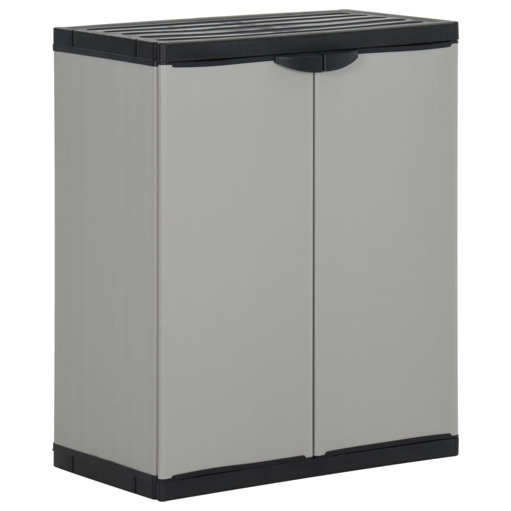 Garden Waste Cabinet Grey And Black 68X40X85 Cm Pp