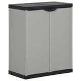 Garden Waste Cabinet Grey And Black 68X40X85 Cm Pp