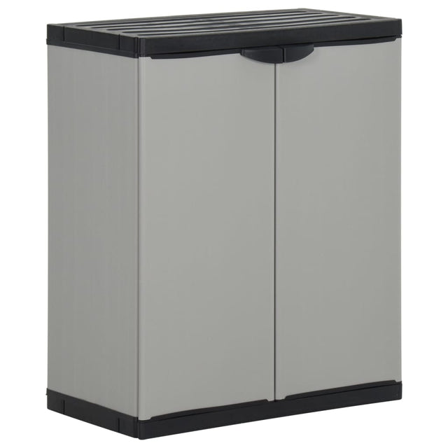 Garden Waste Cabinet Grey And Black 68X40X85 Cm Pp