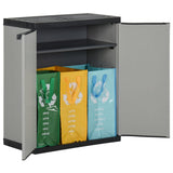 Garden Waste Cabinet Grey And Black 68X40X85 Cm Pp
