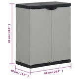 Garden Waste Cabinet Grey And Black 68X40X85 Cm Pp