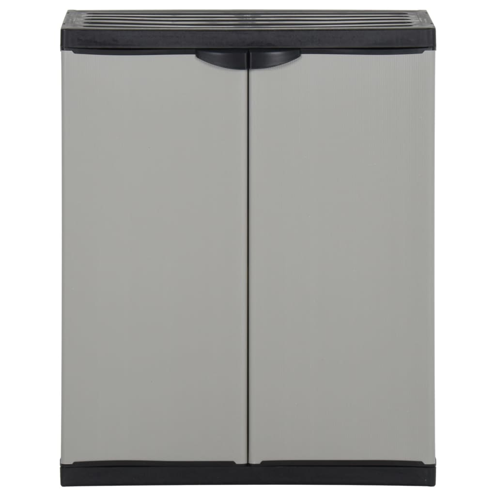 Garden Waste Cabinet Grey And Black 68X40X85 Cm Pp