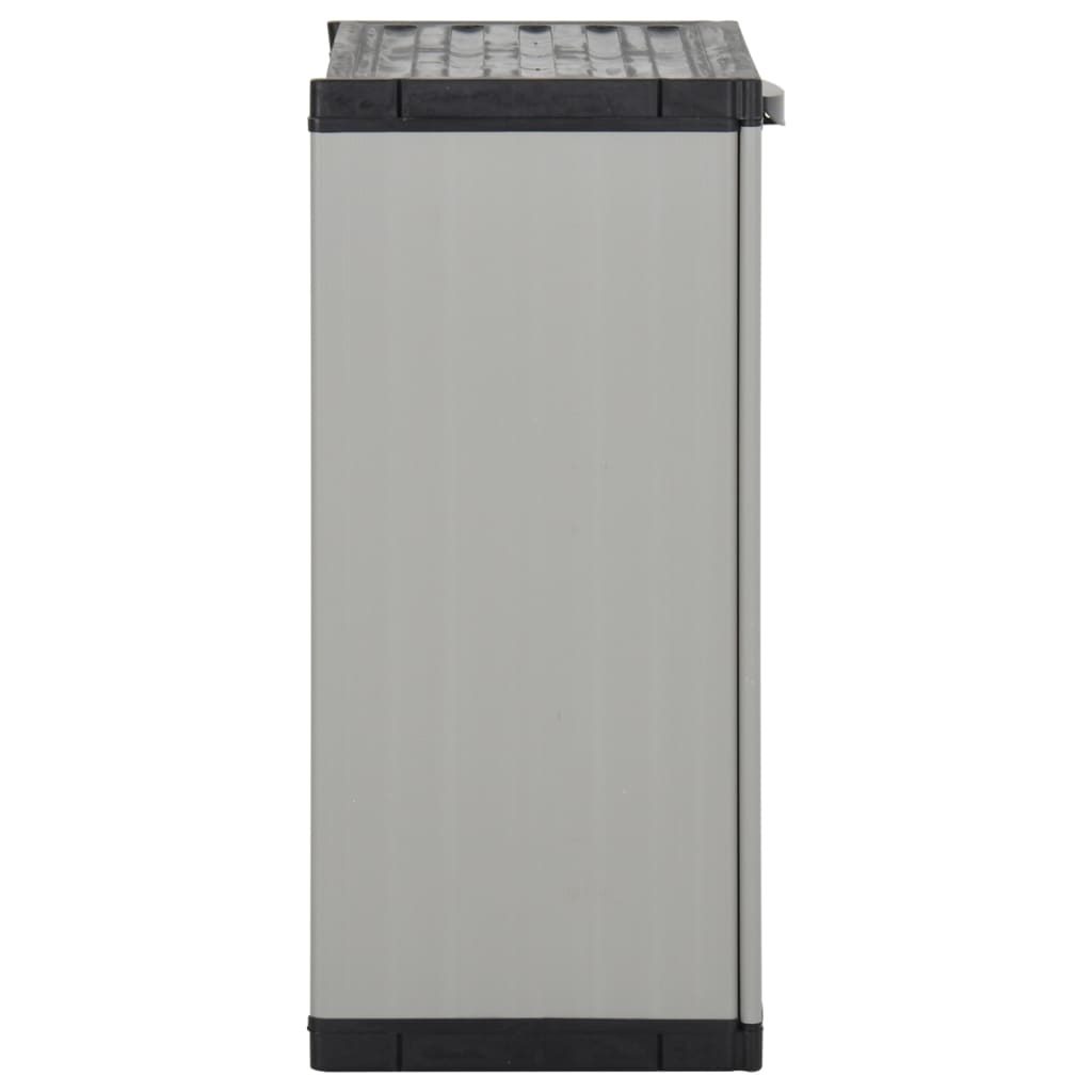 Garden Waste Cabinet Grey And Black 68X40X85 Cm Pp