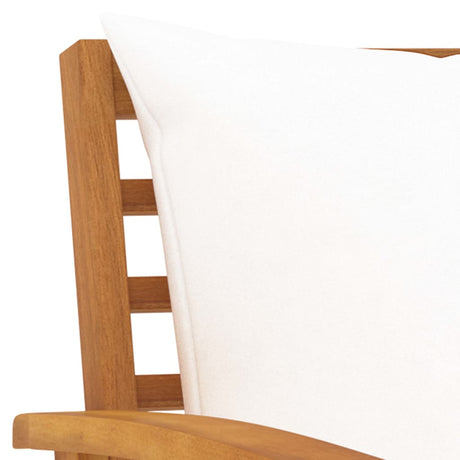Garden Bench 120 Cm With Cream Cushion Solid Wood Acacia