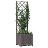 Garden Planter with Trellis Brown 40x40x136 cm PP