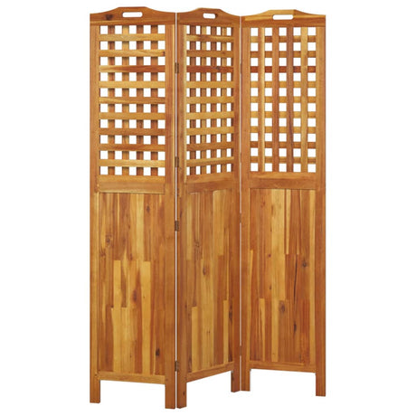 3-Panel Room Divider Solid Wood Acacia