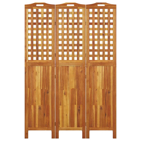 3-Panel Room Divider Solid Wood Acacia