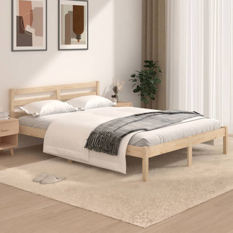 Bed Frame Without Mattress Solid Wood Pine 200X200Cm