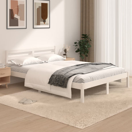 Bed Frame Without Mattress Solid Wood Pine 200X200Cm