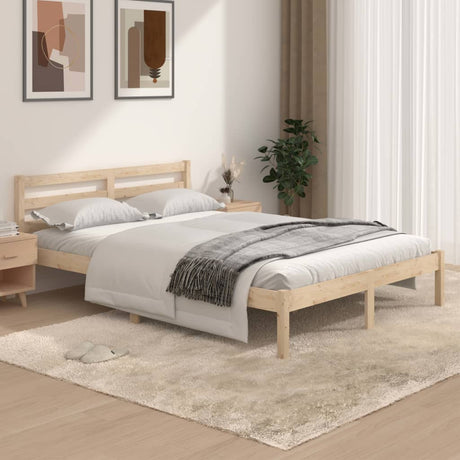 Bed Frame Without Mattress Solid Wood Pine 200X200Cm