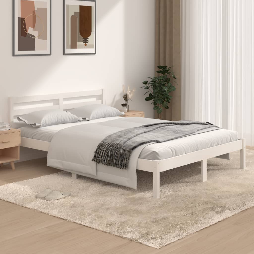 Bed Frame Without Mattress Solid Wood Pine 200X200Cm