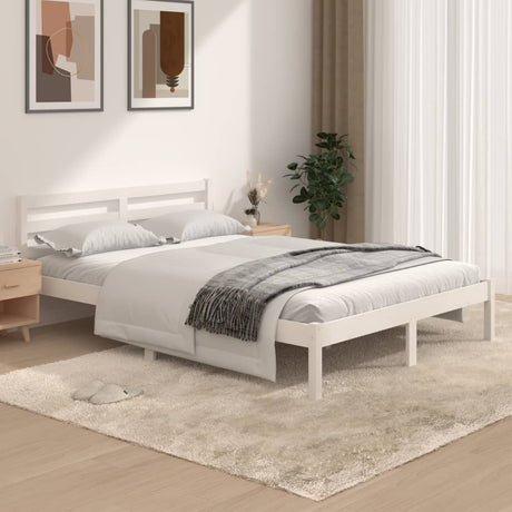 Bed Frame Without Mattress Solid Wood Pine 200X200Cm