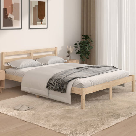 Bed Frame Without Mattress Solid Wood Pine 200X200Cm