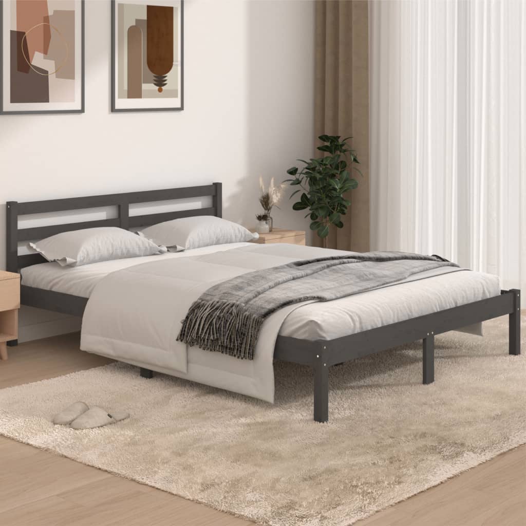 Bed Frame Without Mattress Solid Wood Pine 200X200Cm