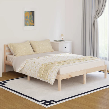 Bed Frame Without Mattress Solid Wood Pine 200X200Cm
