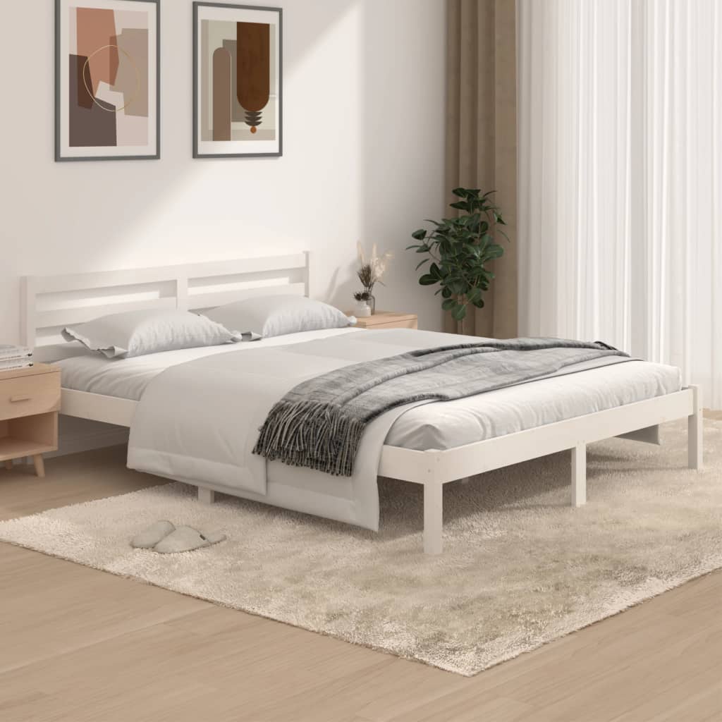 Bed Frame Without Mattress Solid Wood Pine 200X200Cm