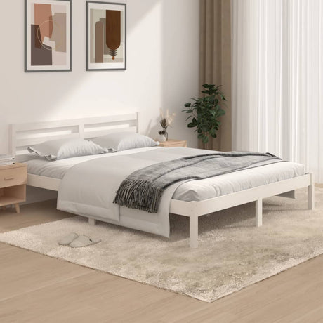 Bed Frame Without Mattress Solid Wood Pine 200X200Cm