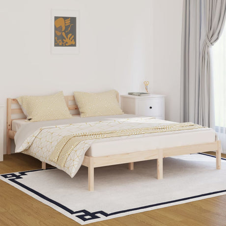 Bed Frame Without Mattress Solid Wood Pine 200X200Cm