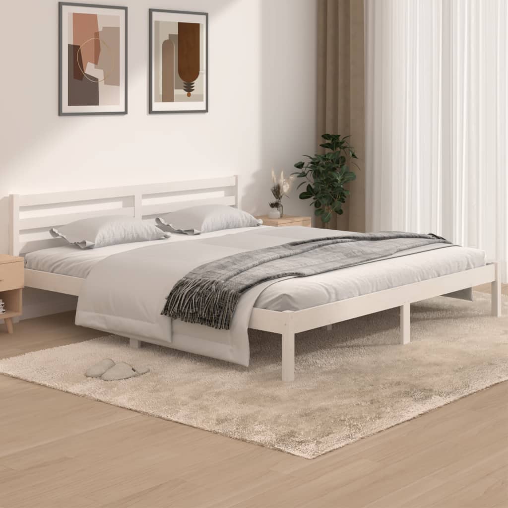 Bed Frame Without Mattress Solid Wood Pine 200X200Cm