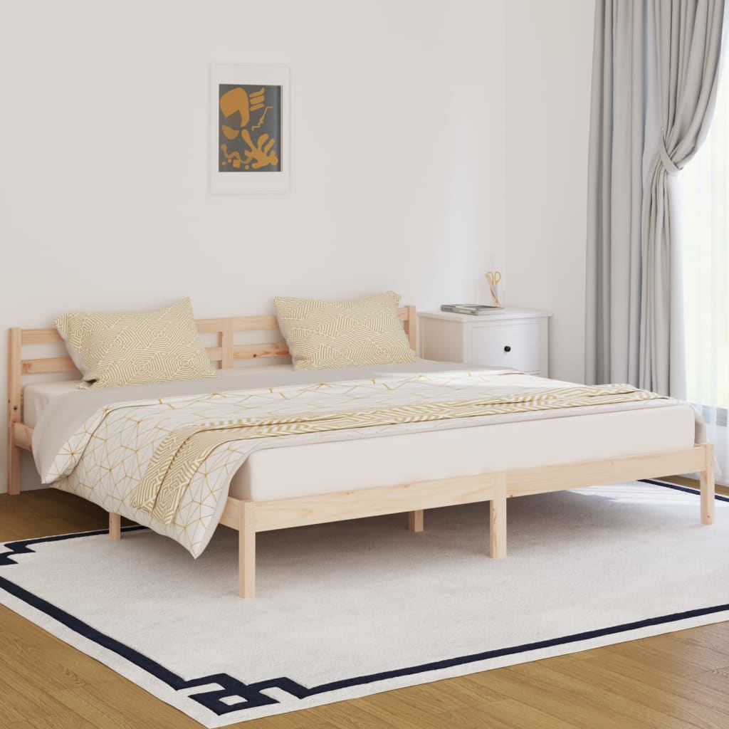 Bed Frame Without Mattress Solid Wood Pine 200X200Cm