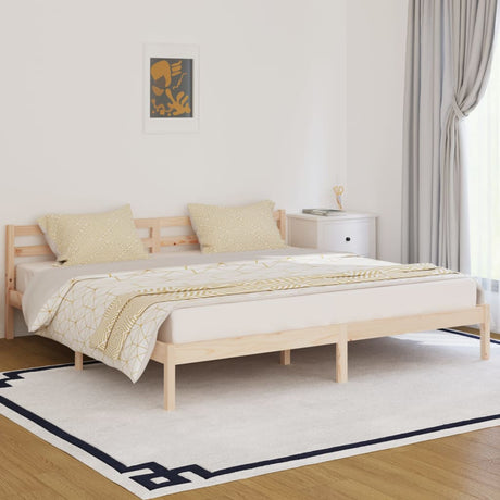 Bed Frame Without Mattress Solid Wood Pine 200X200Cm