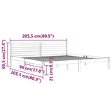 Bed Frame Without Mattress Solid Wood Pine 200X200Cm