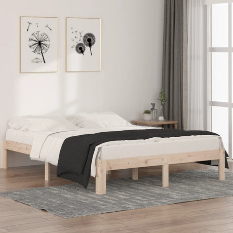 Bed Frame Without Mattress Solid Wood Pine 140X200Cm