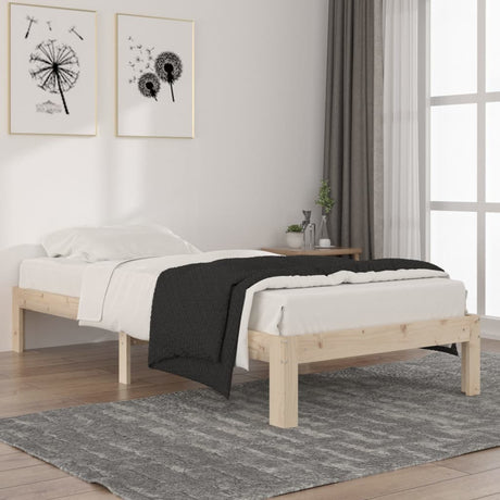 Bed Frame Without Mattress Solid Wood Pine 140X200Cm