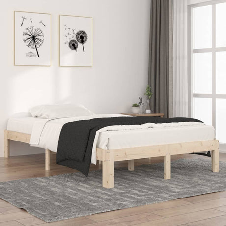 Bed Frame Without Mattress Solid Wood Pine 140X200Cm