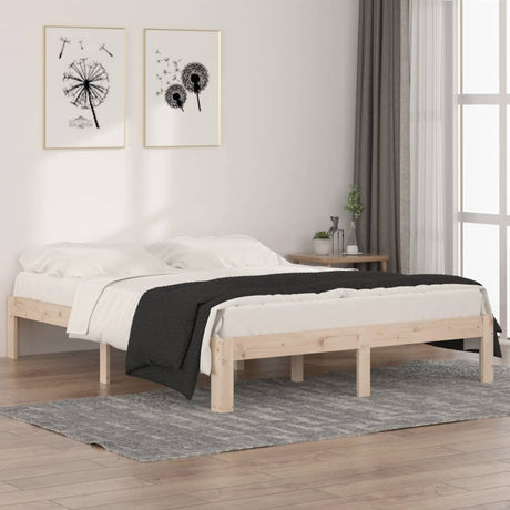 Bed Frame Without Mattress Solid Wood Pine 140X200Cm
